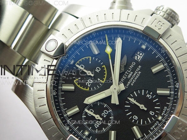 Avenger Chrono SS Yellow Second hand B50 Black Dial on SS Bracelet A7750 – Bild 9