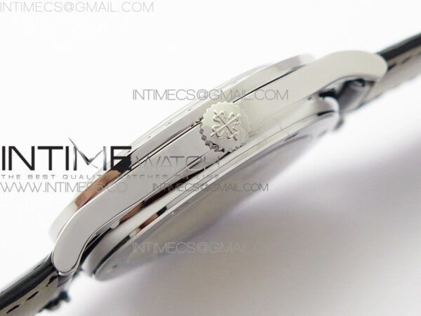 Calatrava 5298P-012 SS T Crystal Bezel ZF 1:1 Best Edition Black Dial on Black Leather Strap A324CS – Bild 10
