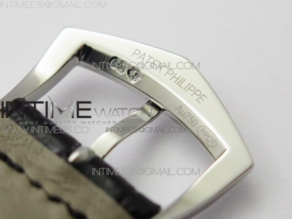 Calatrava 5298P-012 SS T Crystal Bezel ZF 1:1 Best Edition Black Dial on Black Leather Strap A324CS – Bild 15