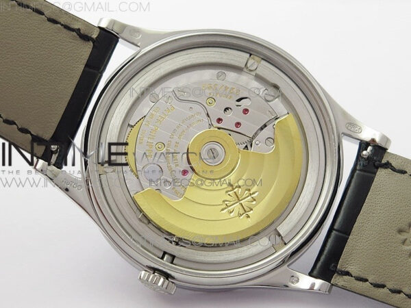 Calatrava 5298P-012 SS T Crystal Bezel ZF 1:1 Best Edition Black Dial on Black Leather Strap A324CS – Bild 25