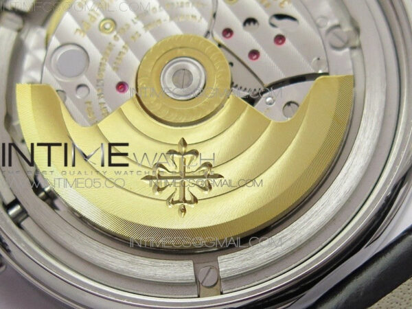 Calatrava 5298P-012 SS T Crystal Bezel ZF 1:1 Best Edition Black Dial on Black Leather Strap A324CS – Bild 26