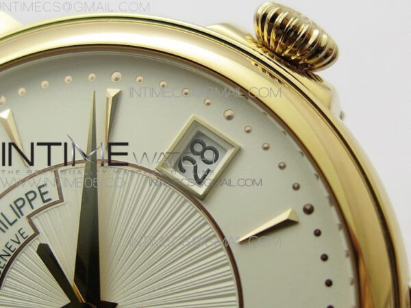Calatrava 5153G-010 RG ZF 1:1 Best Edition White textured dial on Brown Leather Strap A324CS – Bild 5