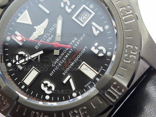 Avenger II Seawolf DLC V2 Best Edition Black Dial Numeral Markers Red Second Hand on Black Strap A2836(Free Brown Leather Strap – Bild 5