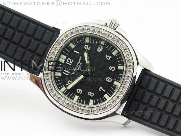 Aquanaut Jumbo SS 1:1 Best Edition Black Dial on Black Rubber Strap Ronda Quartz – Bild 8