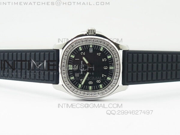 Aquanaut Jumbo SS 1:1 Best Edition Black Dial on Black Rubber Strap Ronda Quartz – Bild 9