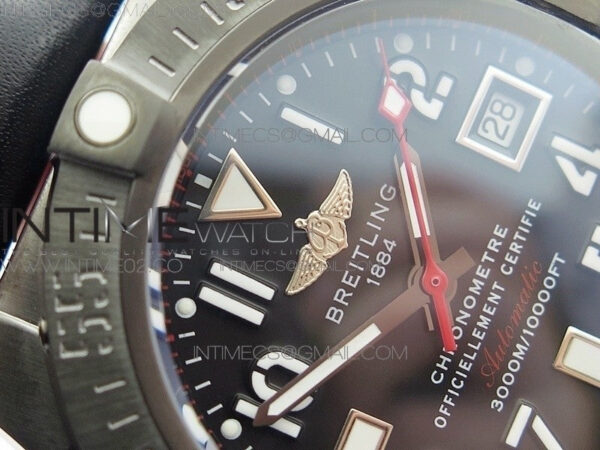 Avenger II Seawolf DLC V2 Best Edition Black Dial Numeral Markers Red Second Hand on Black Strap A2836(Free Brown Leather Strap – Bild 6