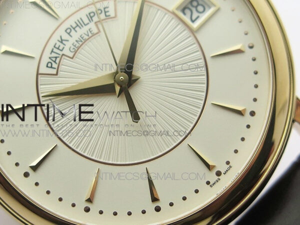 Calatrava 5153G-010 RG ZF 1:1 Best Edition White textured dial on Brown Leather Strap A324CS – Bild 6