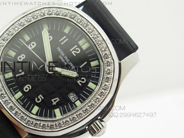 Aquanaut Jumbo SS 1:1 Best Edition Black Dial on Black Rubber Strap Ronda Quartz – Bild 10