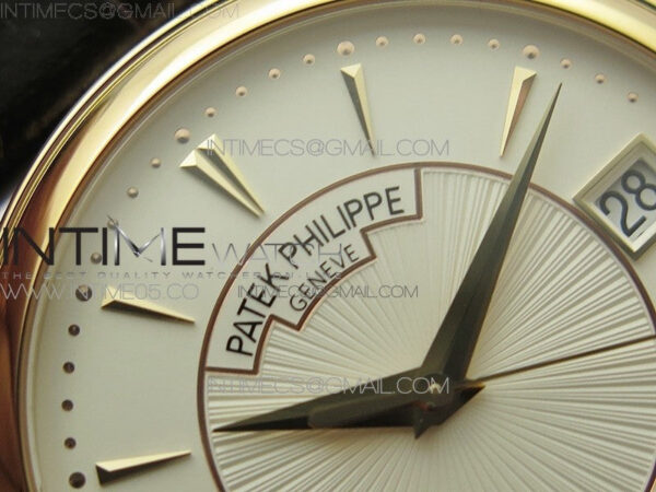 Calatrava 5153G-010 RG ZF 1:1 Best Edition White textured dial on Brown Leather Strap A324CS – Bild 9