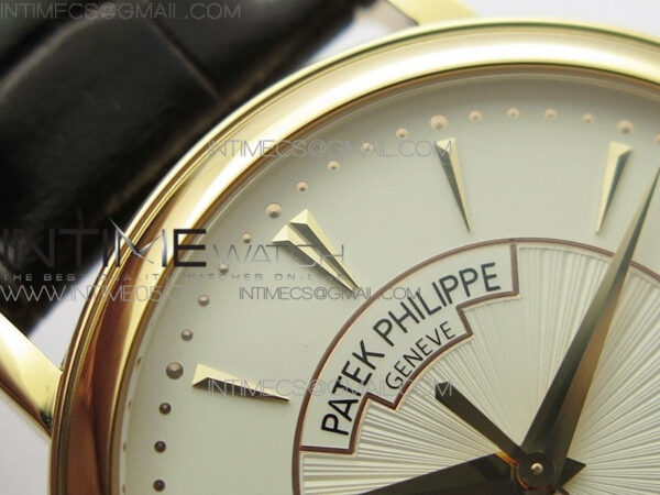 Calatrava 5153G-010 RG ZF 1:1 Best Edition White textured dial on Brown Leather Strap A324CS – Bild 10