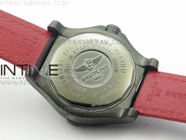 Avenger II Seawolf DLC V2 Best Edition Black Dial Numeral Markers Red Second Hand on Black Strap A2836(Free Brown Leather Strap – Bild 11