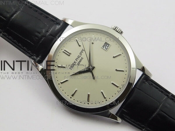 Calatrava 5296G SS ZF 1:1 Best Edition Ivory Dial On Black Leather Strap 324CS (Free box) – Bild 2