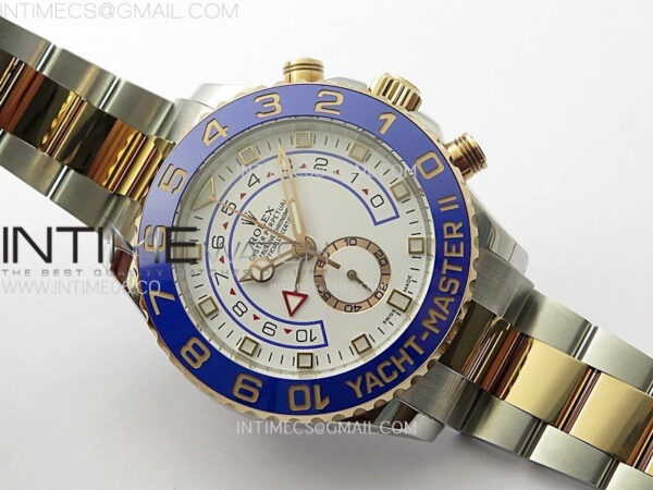 YachtMaster II 116681 Blue Ceramic Bezel SS/RG KF 1:1 Best Edition White Dial on Bracelet A7750 – Bild 3