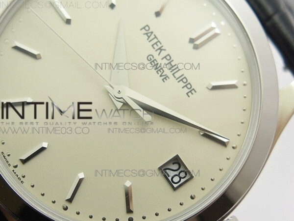 Calatrava 5296G SS ZF 1:1 Best Edition Ivory Dial On Black Leather Strap 324CS (Free box) – Bild 4