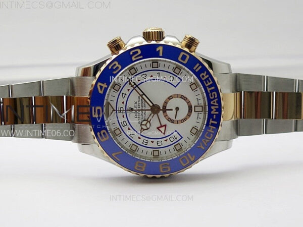 YachtMaster II 116681 Blue Ceramic Bezel SS/RG KF 1:1 Best Edition White Dial on Bracelet A7750 – Bild 4