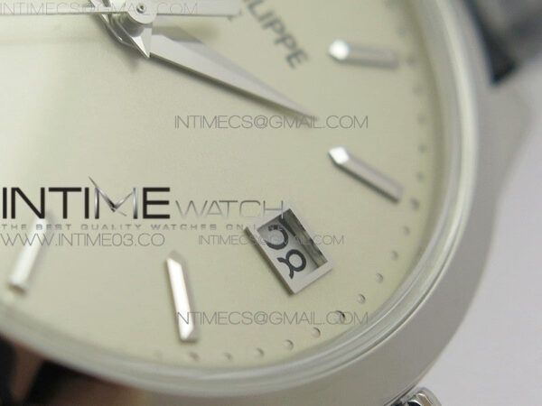Calatrava 5296G SS ZF 1:1 Best Edition Ivory Dial On Black Leather Strap 324CS (Free box) – Bild 6