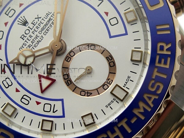 YachtMaster II 116681 Blue Ceramic Bezel SS/RG KF 1:1 Best Edition White Dial on Bracelet A7750 – Bild 6