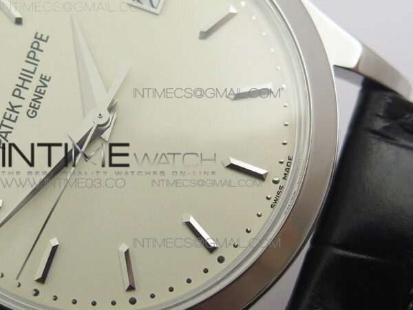 Calatrava 5296G SS ZF 1:1 Best Edition Ivory Dial On Black Leather Strap 324CS (Free box) – Bild 7