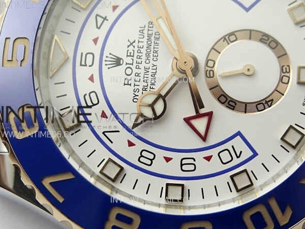 YachtMaster II 116681 Blue Ceramic Bezel SS/RG KF 1:1 Best Edition White Dial on Bracelet A7750 – Bild 8