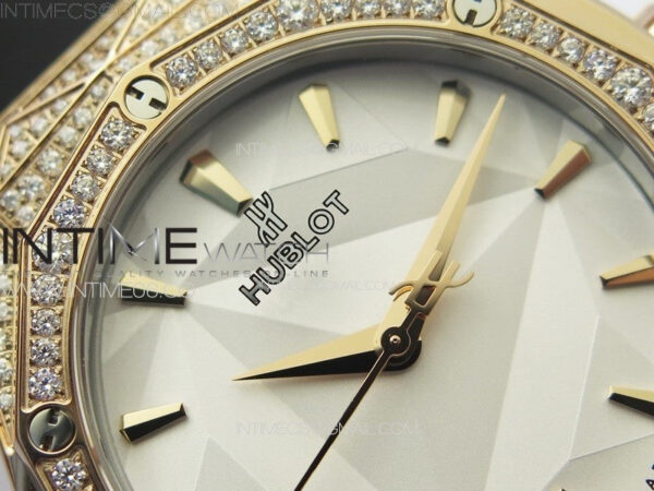 Classic Fusion Orlinski SS Full Real Diamonds RG B50F 1:1 Best Edition White Faceted Dial on Black Rubber Strap A2892 – Bild 7