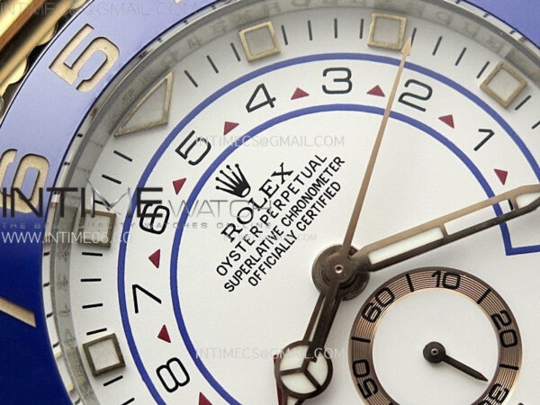 YachtMaster II 116681 Blue Ceramic Bezel SS/RG KF 1:1 Best Edition White Dial on Bracelet A7750 – Bild 7