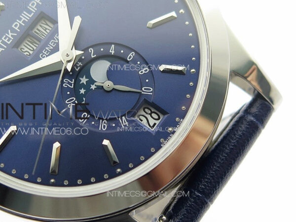 Annual Calendar Moonphase 5396 SS PPF 1:1 Best Edition Blue Dial on Black Leather Strap PPF324 – Bild 9