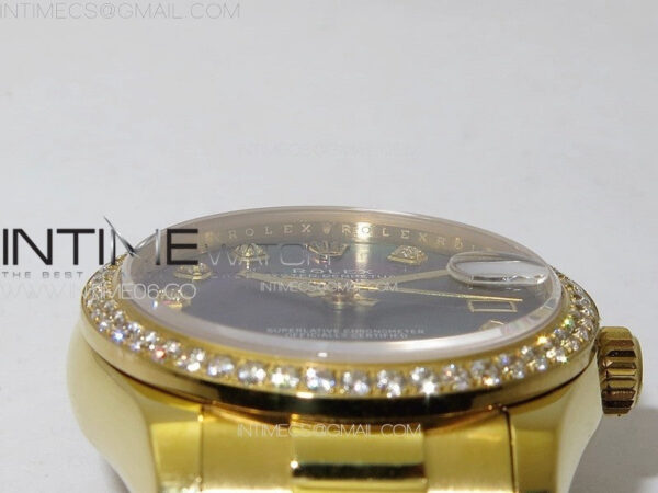 DateJust 31mm YG/Crystals Bezel APSF Best Edition Blue MOP Dial Crystals Markers on President Bracelet A2824 – Bild 9