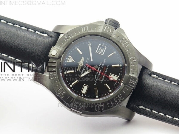 Avenger II Seawolf DLC V2 Best Edition Black Dial Stick Markers Red Second Hand on Black Strap A2836 (Free Brown Leather Strap) – Bild 2