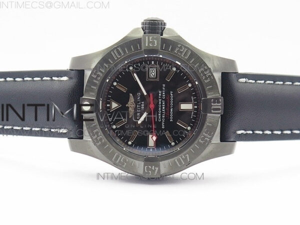 Avenger II Seawolf DLC V2 Best Edition Black Dial Stick Markers Red Second Hand on Black Strap A2836 (Free Brown Leather Strap) – Bild 3