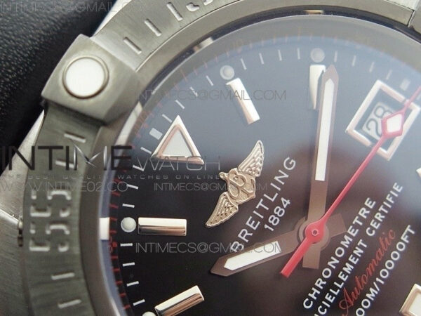 Avenger II Seawolf DLC V2 Best Edition Black Dial Stick Markers Red Second Hand on Black Strap A2836 (Free Brown Leather Strap) – Bild 6