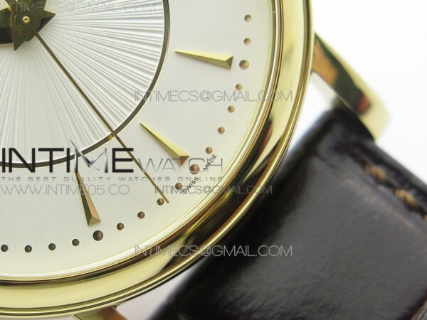 Calatrava 5153G-010 YG ZF 1:1 Best Edition White textured dial on Brown Leather Strap A324CS – Bild 6