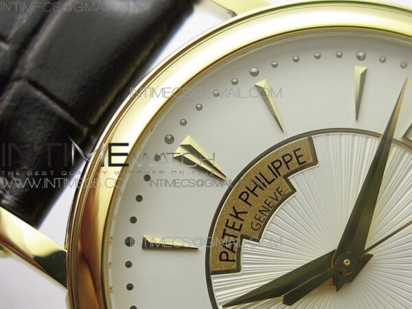 Calatrava 5153G-010 YG ZF 1:1 Best Edition White textured dial on Brown Leather Strap A324CS – Bild 9