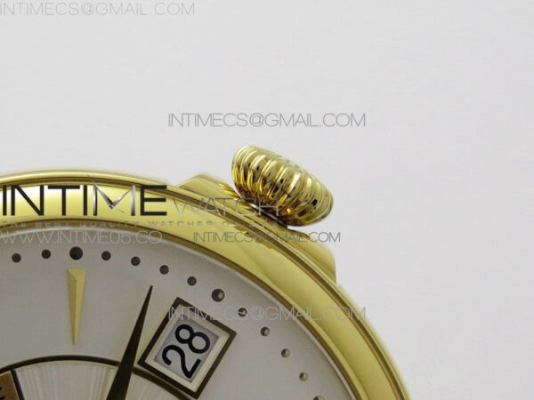 Calatrava 5153G-010 YG ZF 1:1 Best Edition White textured dial on Brown Leather Strap A324CS – Bild 10