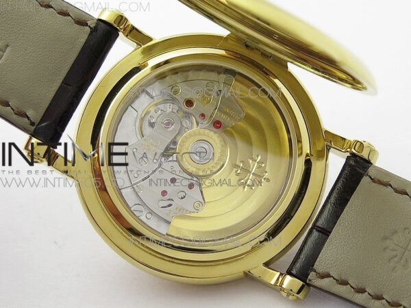 Calatrava 5153G-010 YG ZF 1:1 Best Edition White textured dial on Brown Leather Strap A324CS – Bild 20
