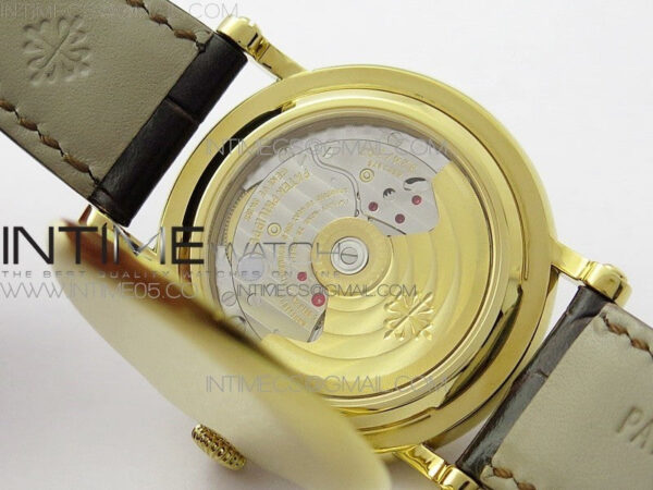 Calatrava 5153G-010 YG ZF 1:1 Best Edition White textured dial on Brown Leather Strap A324CS – Bild 21