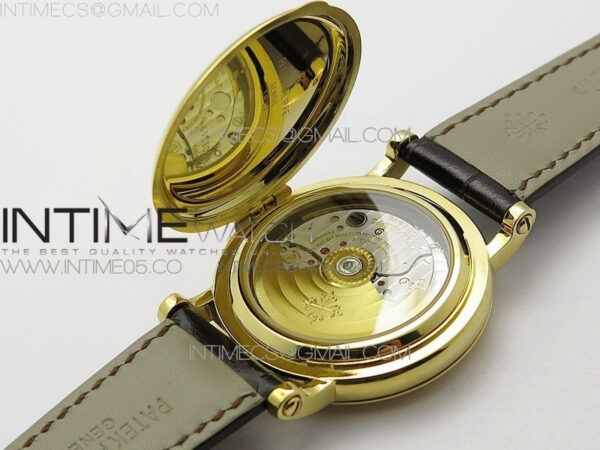 Calatrava 5153G-010 YG ZF 1:1 Best Edition White textured dial on Brown Leather Strap A324CS – Bild 23
