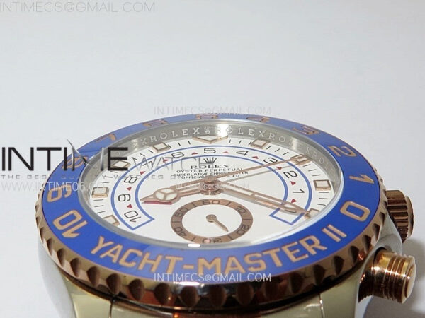YachtMaster II 116681 Blue Ceramic Bezel SS/RG KF 1:1 Best Edition White Dial on Bracelet A7750 – Bild 12