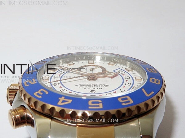 YachtMaster II 116681 Blue Ceramic Bezel SS/RG KF 1:1 Best Edition White Dial on Bracelet A7750 – Bild 14