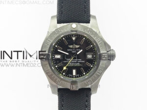 Avenger II Seawolf DLC V2 Best Black Dial Stick Markers Yellow Second Hand on Black Strap A2836 (Free Brown Leather Strap)