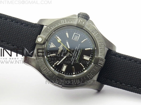 Avenger II Seawolf DLC V2 Best Black Dial Stick Markers Yellow Second Hand on Black Strap A2836 (Free Brown Leather Strap) – Bild 2