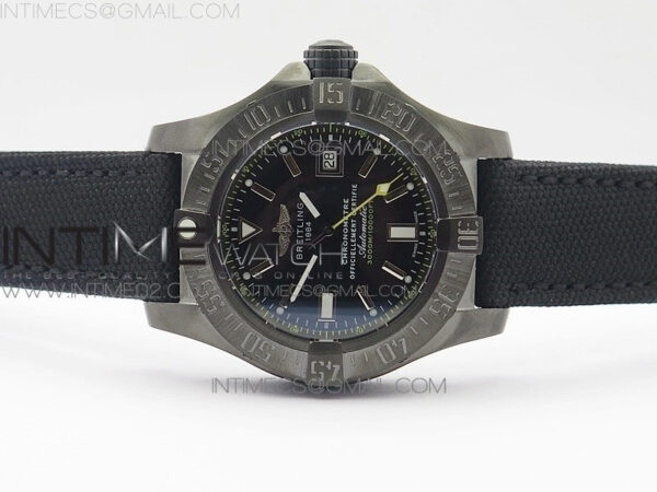 Avenger II Seawolf DLC V2 Best Black Dial Stick Markers Yellow Second Hand on Black Strap A2836 (Free Brown Leather Strap) – Bild 3