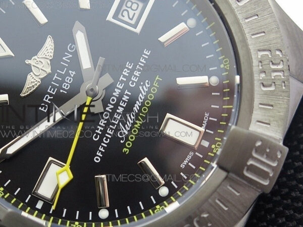 Avenger II Seawolf DLC V2 Best Black Dial Stick Markers Yellow Second Hand on Black Strap A2836 (Free Brown Leather Strap) – Bild 5