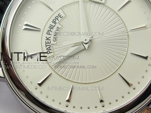 Calatrava 5153G-010 SS ZF 1:1 Best Edition White textured dial on Black Leather Strap A324CS – Bild 8