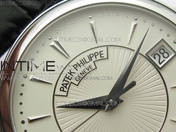 Calatrava 5153G-010 SS ZF 1:1 Best Edition White textured dial on Black Leather Strap A324CS – Bild 9