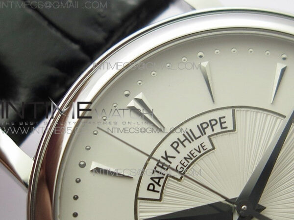 Calatrava 5153G-010 SS ZF 1:1 Best Edition White textured dial on Black Leather Strap A324CS – Bild 10