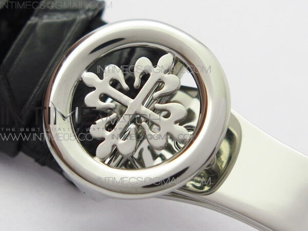 Calatrava 5153G-010 SS ZF 1:1 Best Edition White textured dial on Black Leather Strap A324CS – Bild 16