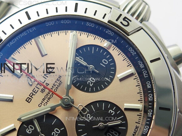 Chronomat B01 42mm SS TF 1:1 Best Edition Copper Dial Black Subdial on SS Bracelet A7750 – Bild 5