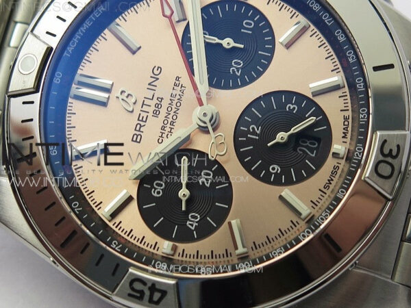 Chronomat B01 42mm SS TF 1:1 Best Edition Copper Dial Black Subdial on SS Bracelet A7750 – Bild 8