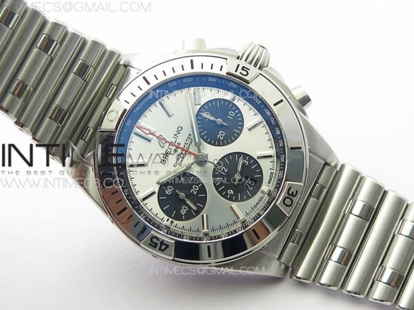 Chronomat B01 42mm SS TF 1:1 Best Edition Silver Dial Black Subdial on SS Bracelet A7750 – Bild 2
