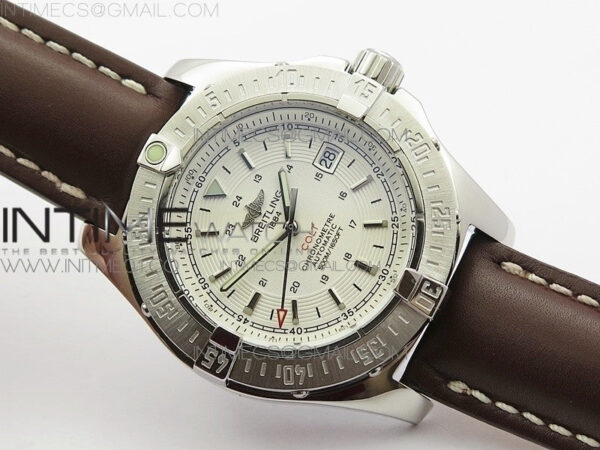 Colt Automatic 44mm SS White Textured Dial on Brown Leather Strap A2824 – Bild 2